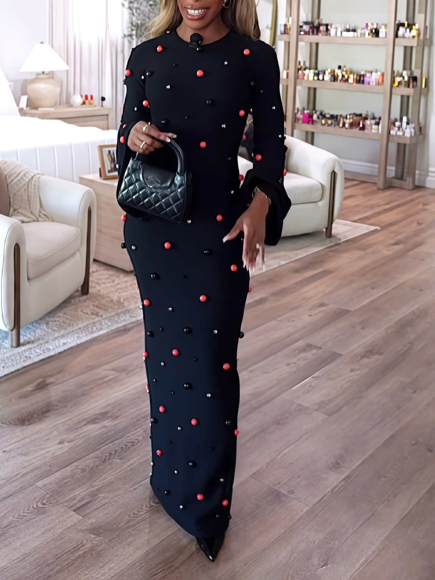 Round Neck Black Dress