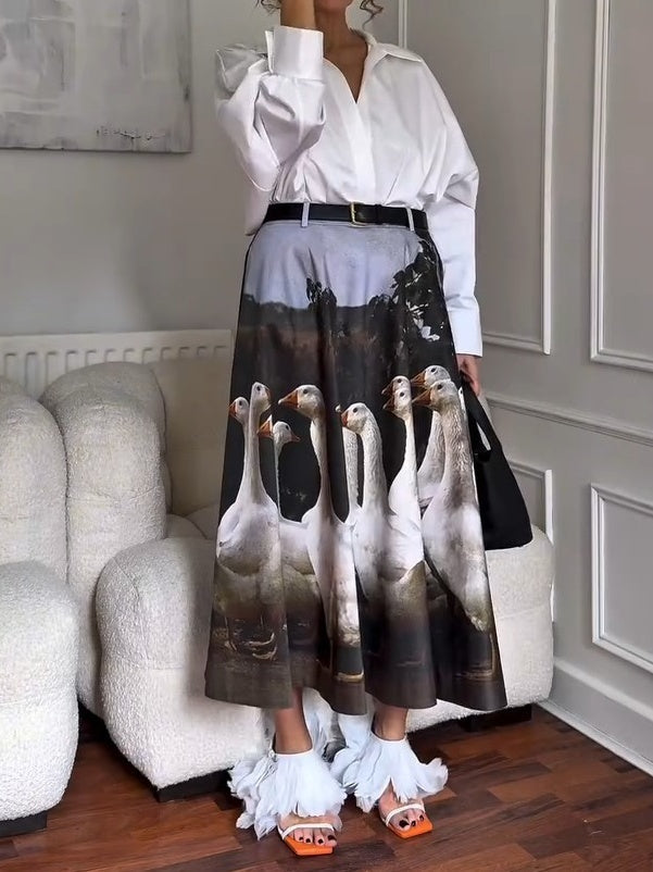 Cotton Gabardine Skirt