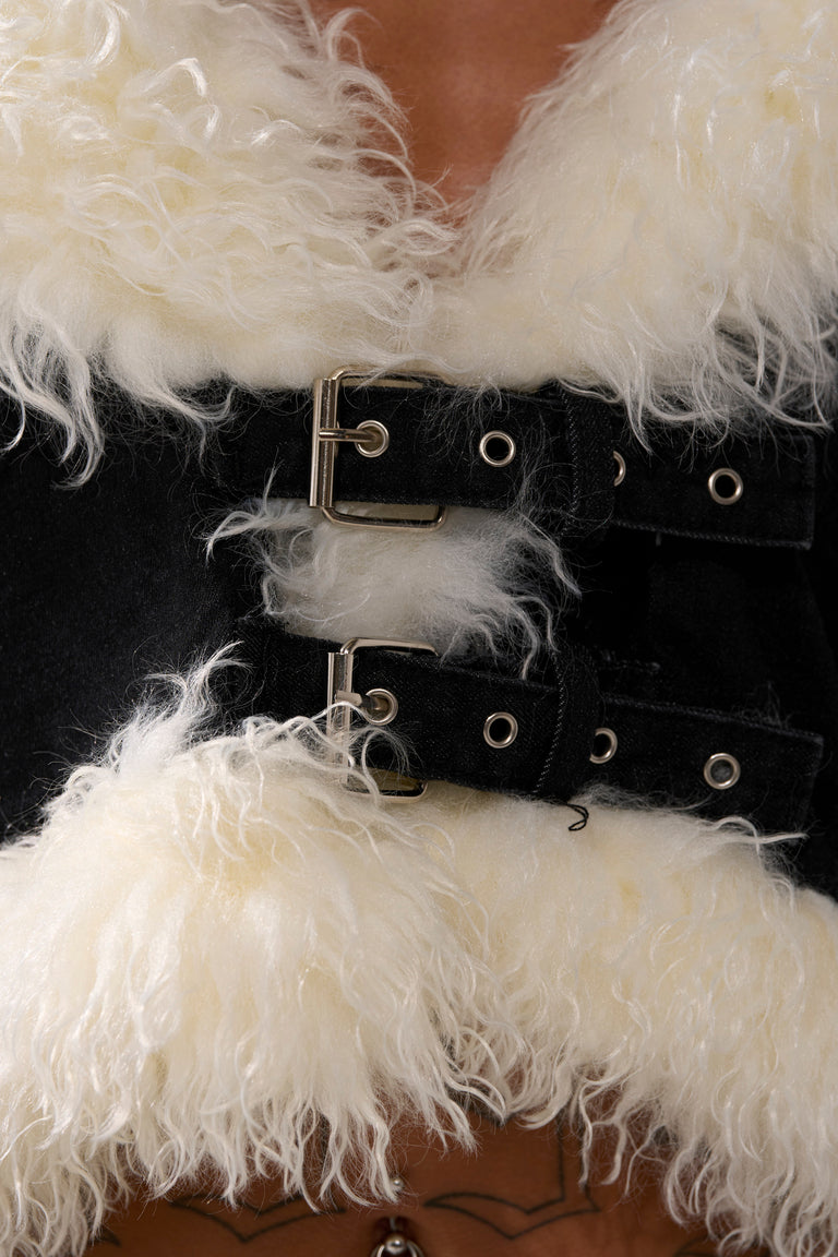 FUR TRIM DENIM JACKET