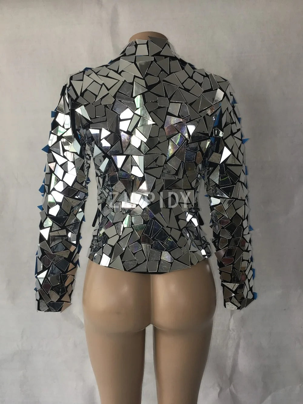 Mirror Shard Geometric Sequin Jacket