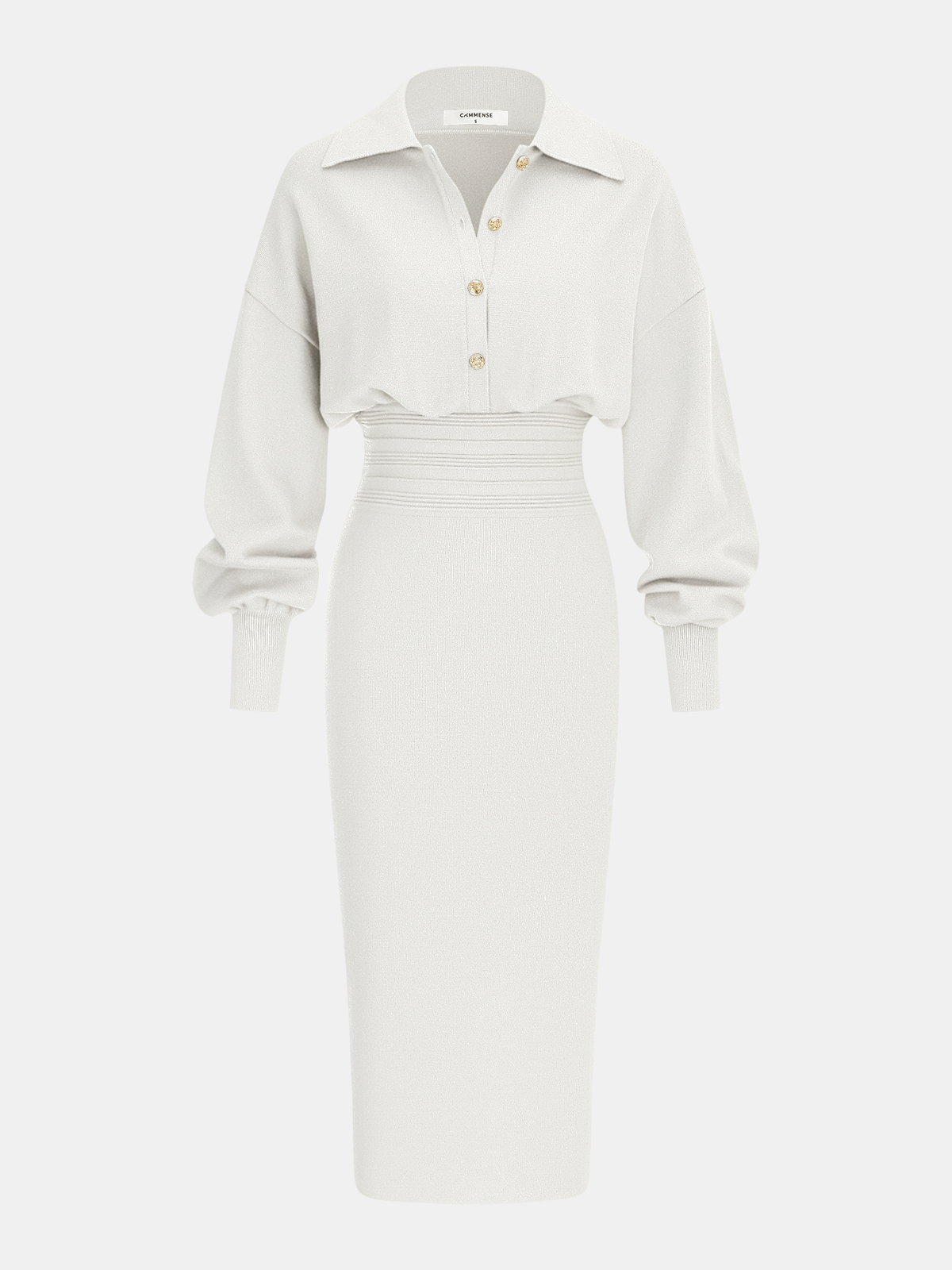 Cinched Waist Knit Shirt Dress