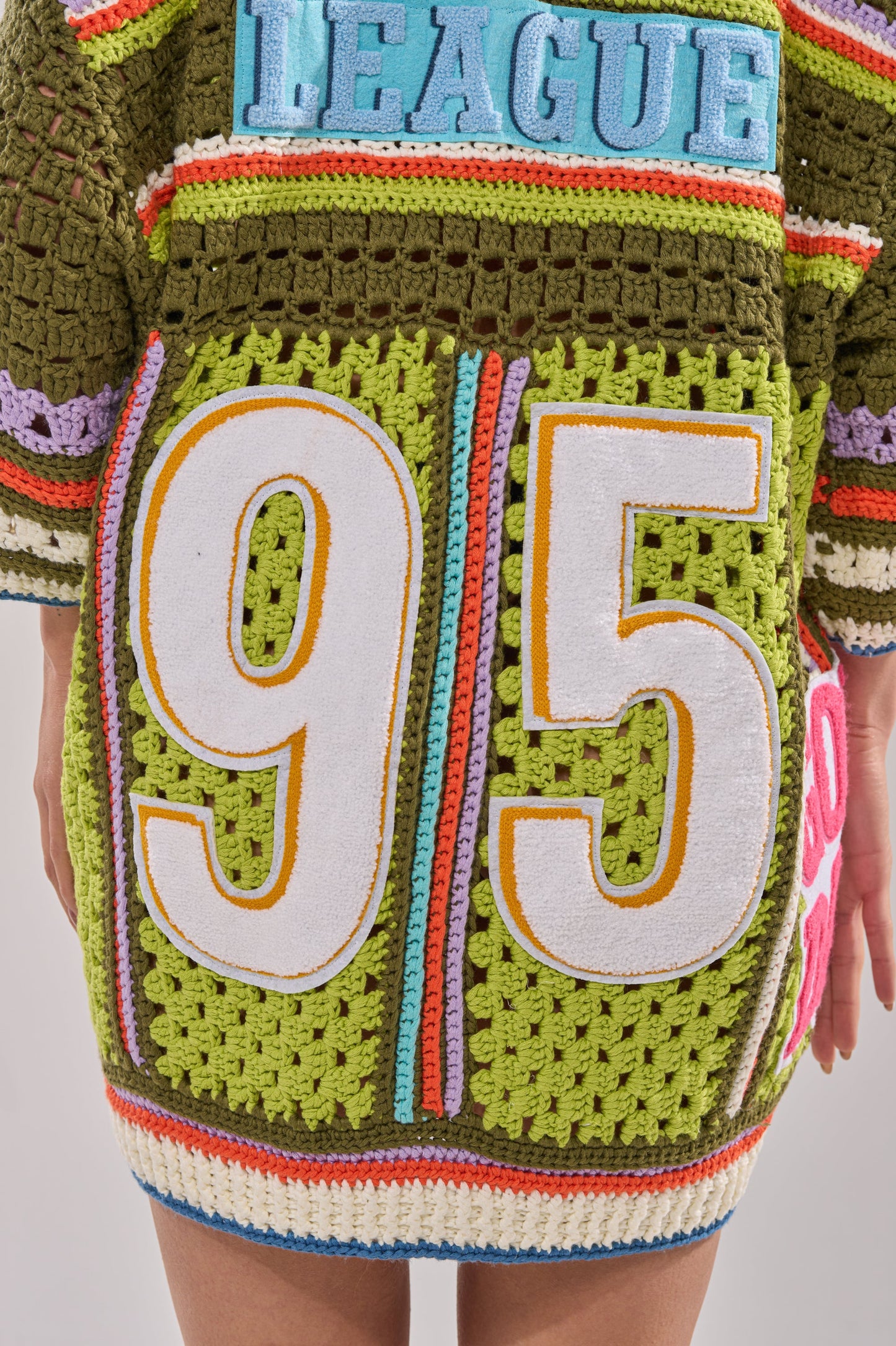 Colorful Crochet Sweater Dress