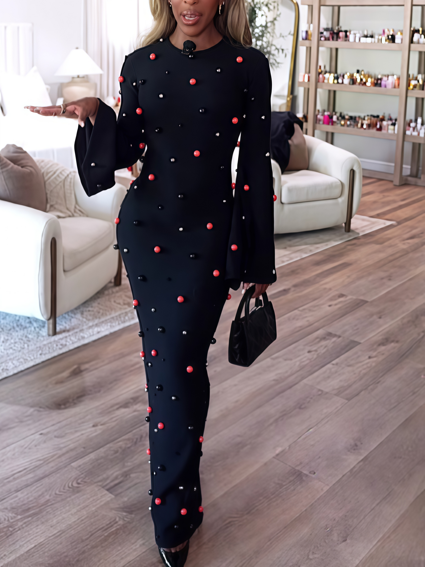 Round Neck Black Dress