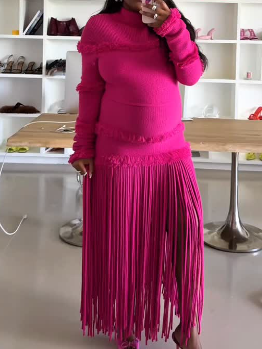 Knitted Tassel Dress