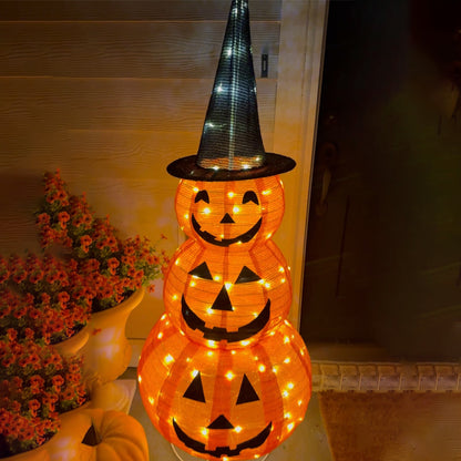 Halloween Decorative Pumpkin Light String Folding Cloth Glowing Pumpkin
