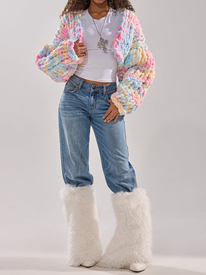 Fashion Chunky Chenille Knitted Cardigan