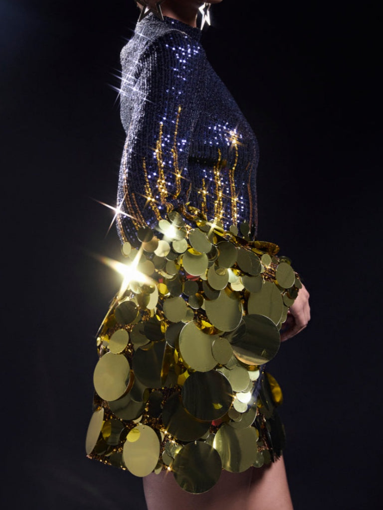 Gold Sequin Mini Dress