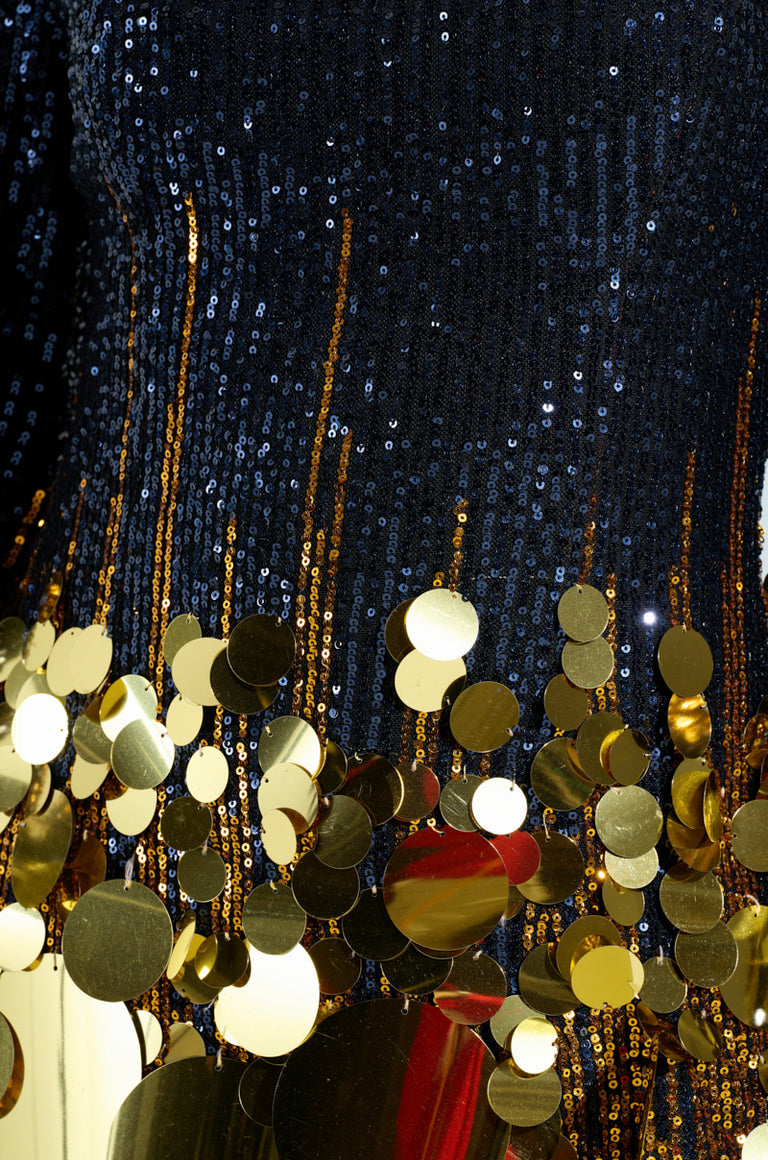 Gold Sequin Mini Dress