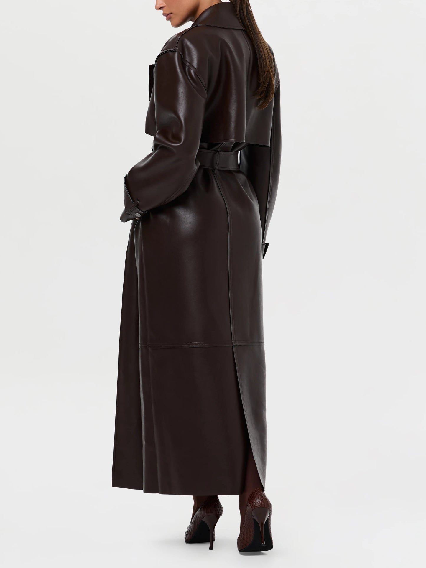Vegan Leather Trench Coat
