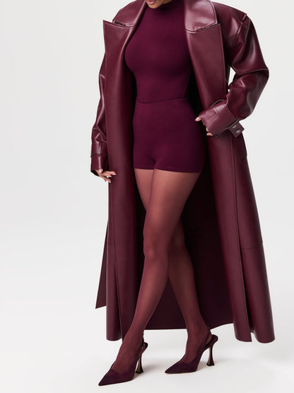 Vegan Leather Trench Coat