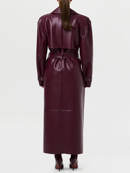 Vegan Leather Trench Coat
