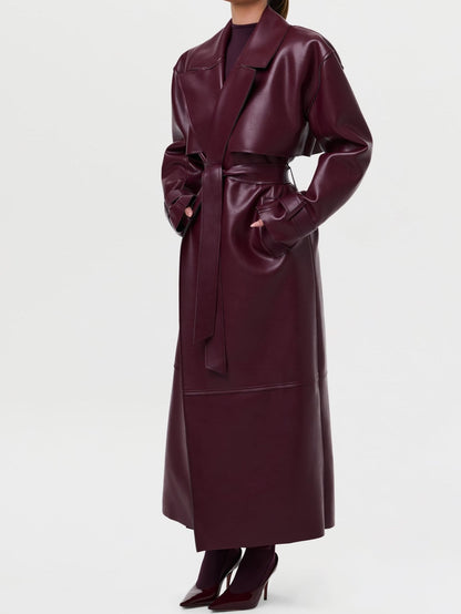 Vegan Leather Trench Coat
