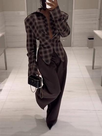 Cotton Shirt + Wide-leg Pants