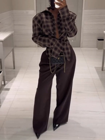 Cotton Shirt + Wide-leg Pants