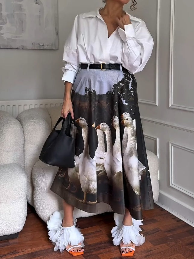 Cotton Gabardine Skirt