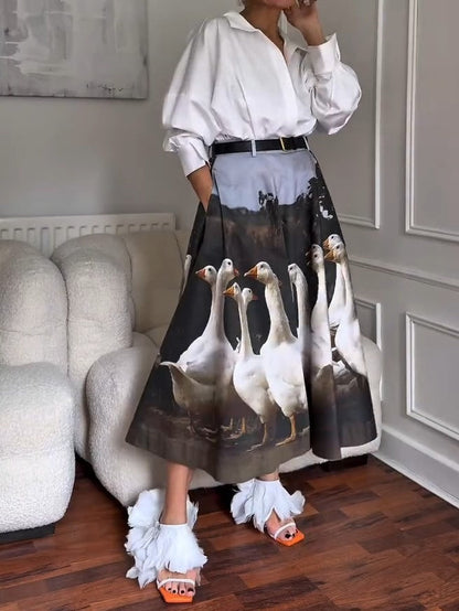 Cotton Gabardine Skirt