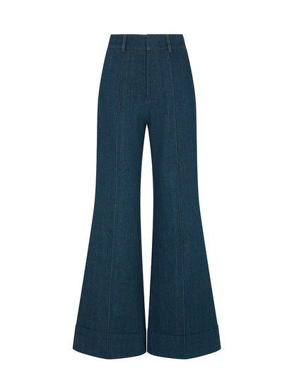 Double-breasted Denim Blazer & Flared Pants