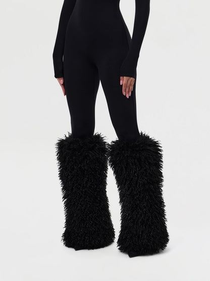 Faux Fur Plush Leg Warmers
