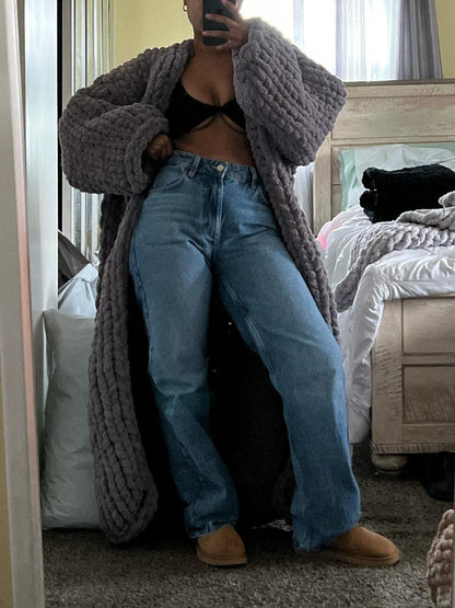 Thickened Sweater Loose Long Cardigan