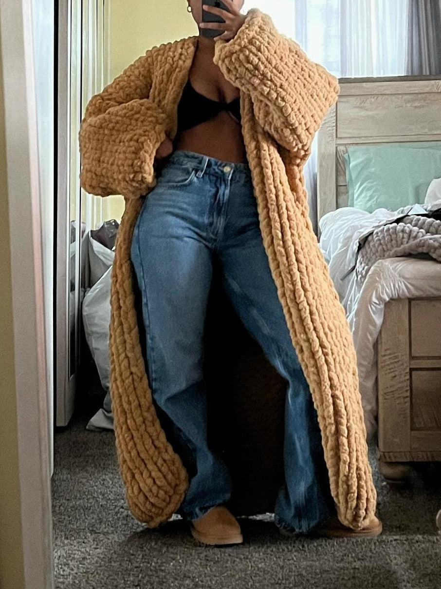 Thickened Sweater Loose Long Cardigan