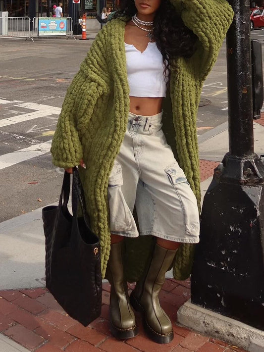 Thickened Sweater Loose Long Cardigan