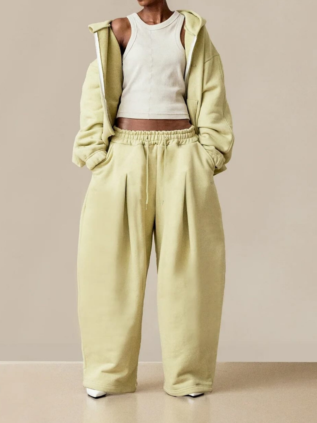 Hooded Solid Color Zipper Suit