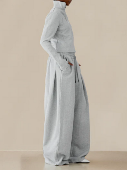 Hooded Solid Color Zipper Suit