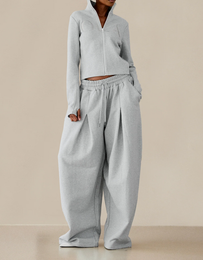 Hooded Solid Color Zipper Suit