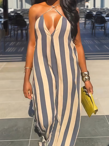 Vertical striped  Maxi Dress