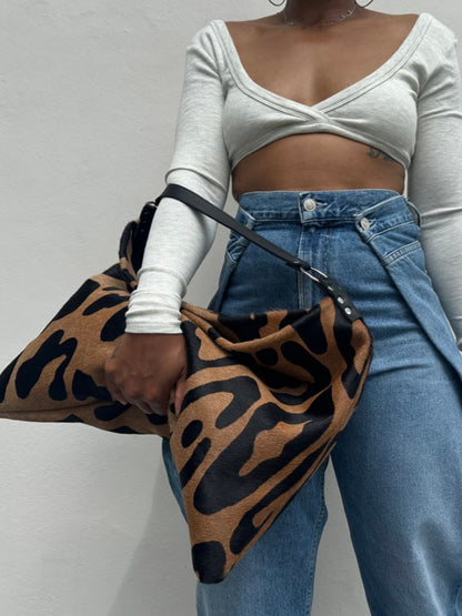Jaguar Print Shoulder Bag