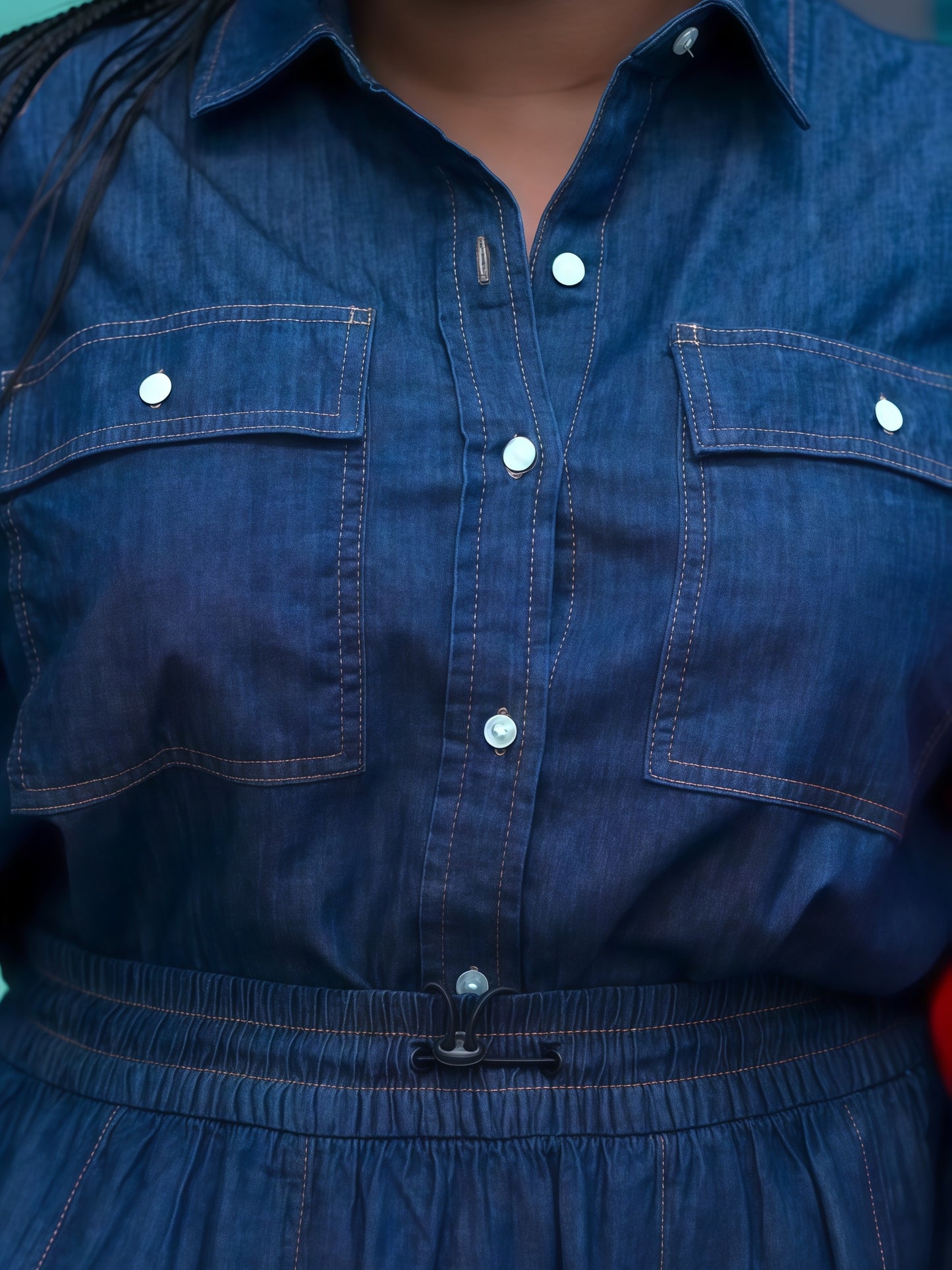 Denim Midi Shirt Dress