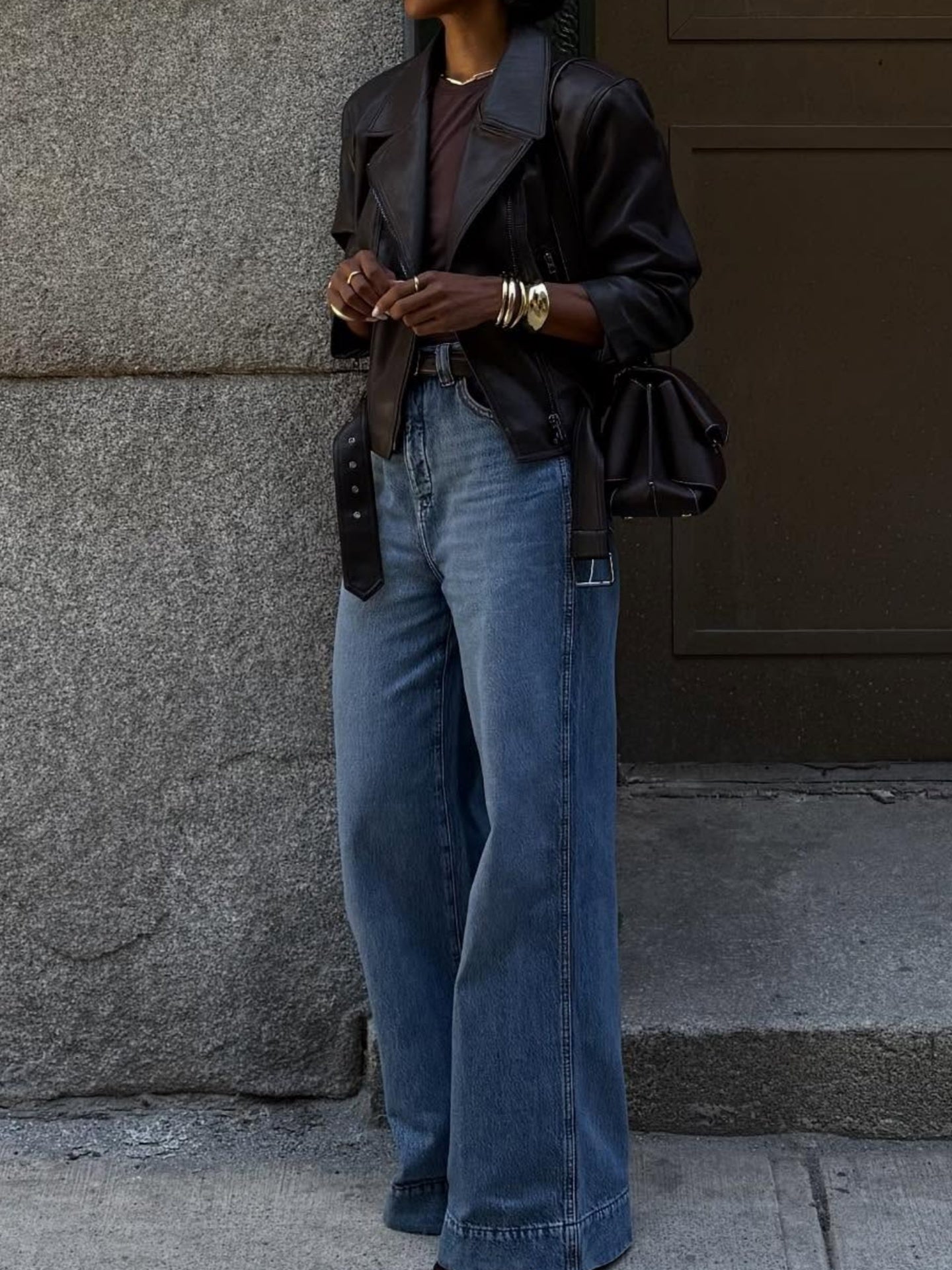 Belted Faux Leather Motorbike Bracelet