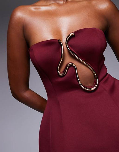 Gold Trim Mini Dress