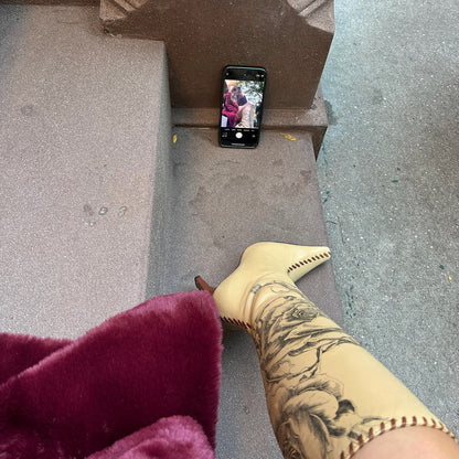 Tan Floral Leather Boot