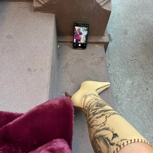 Tan Floral Leather Boot