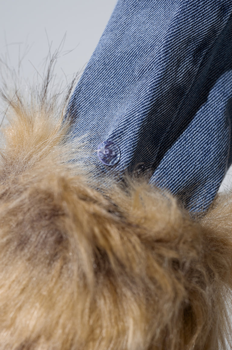 New  Cropped Fur Trim Jacket