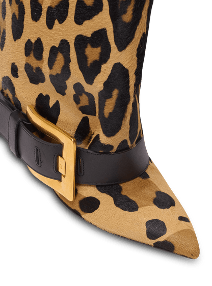 Leopard Print Leather Boots