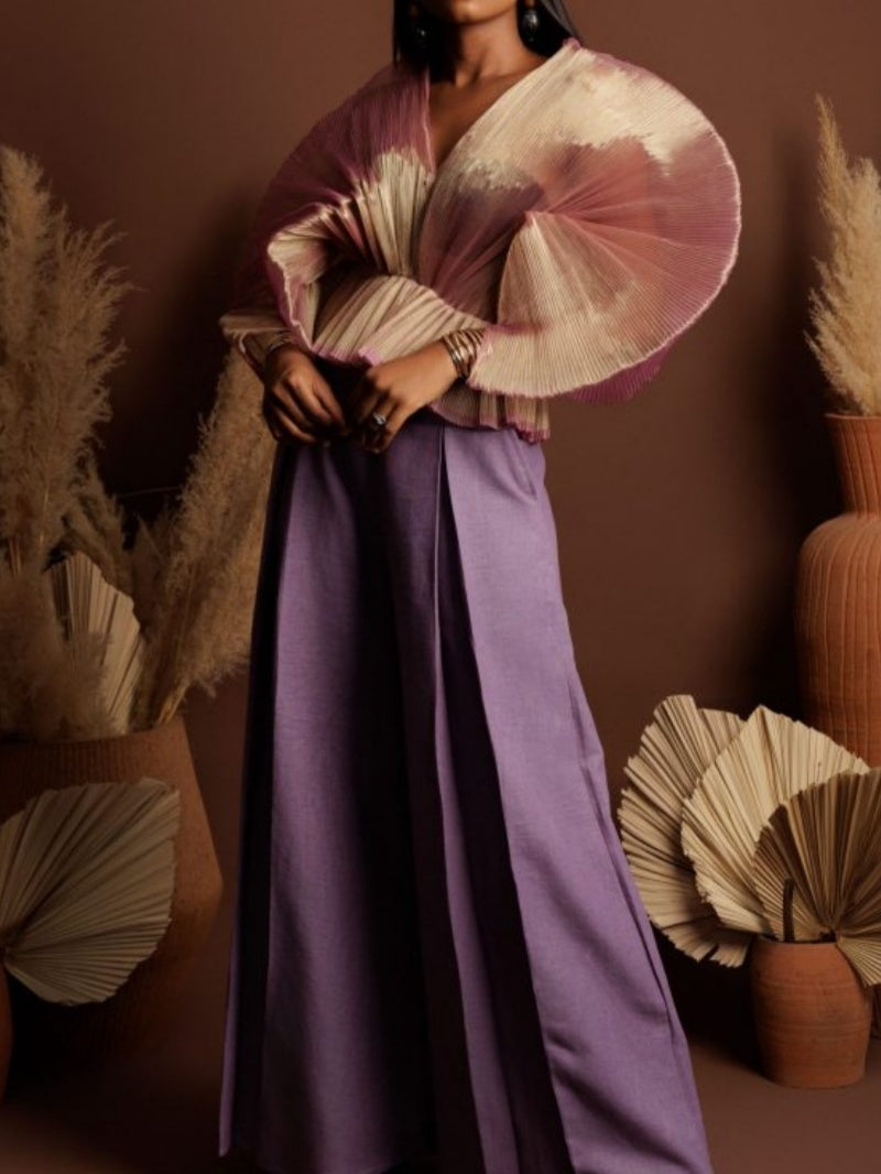 Organza Round Neck Peplum Blouse