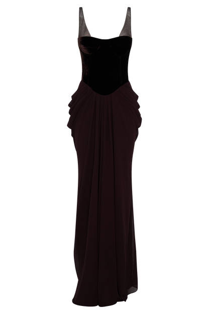 Velvet Corset Maxi Dress