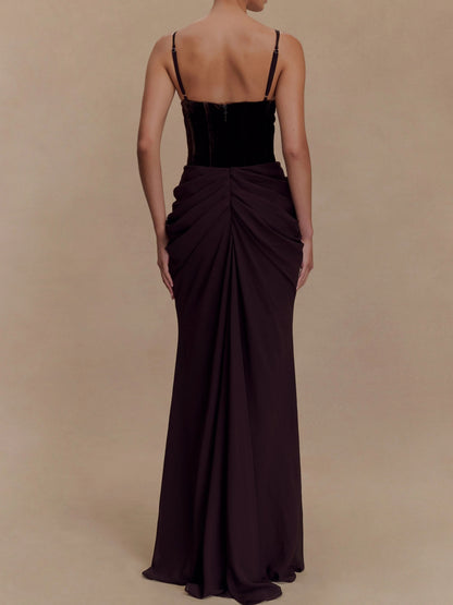 Velvet Corset Maxi Dress