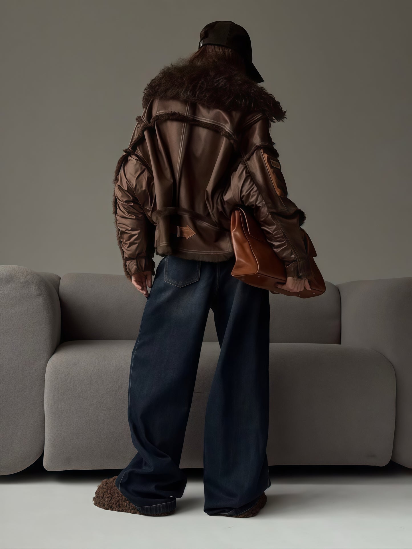 Vintage-Style Shearling Pilot Jacket