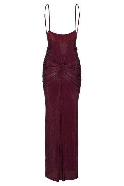 Diamante Satin Maxi Dress