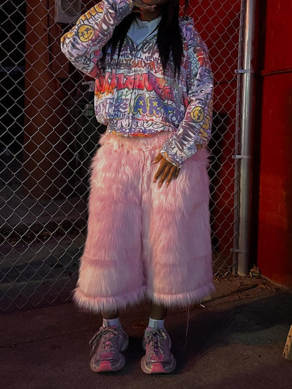 Faux Fur Pants