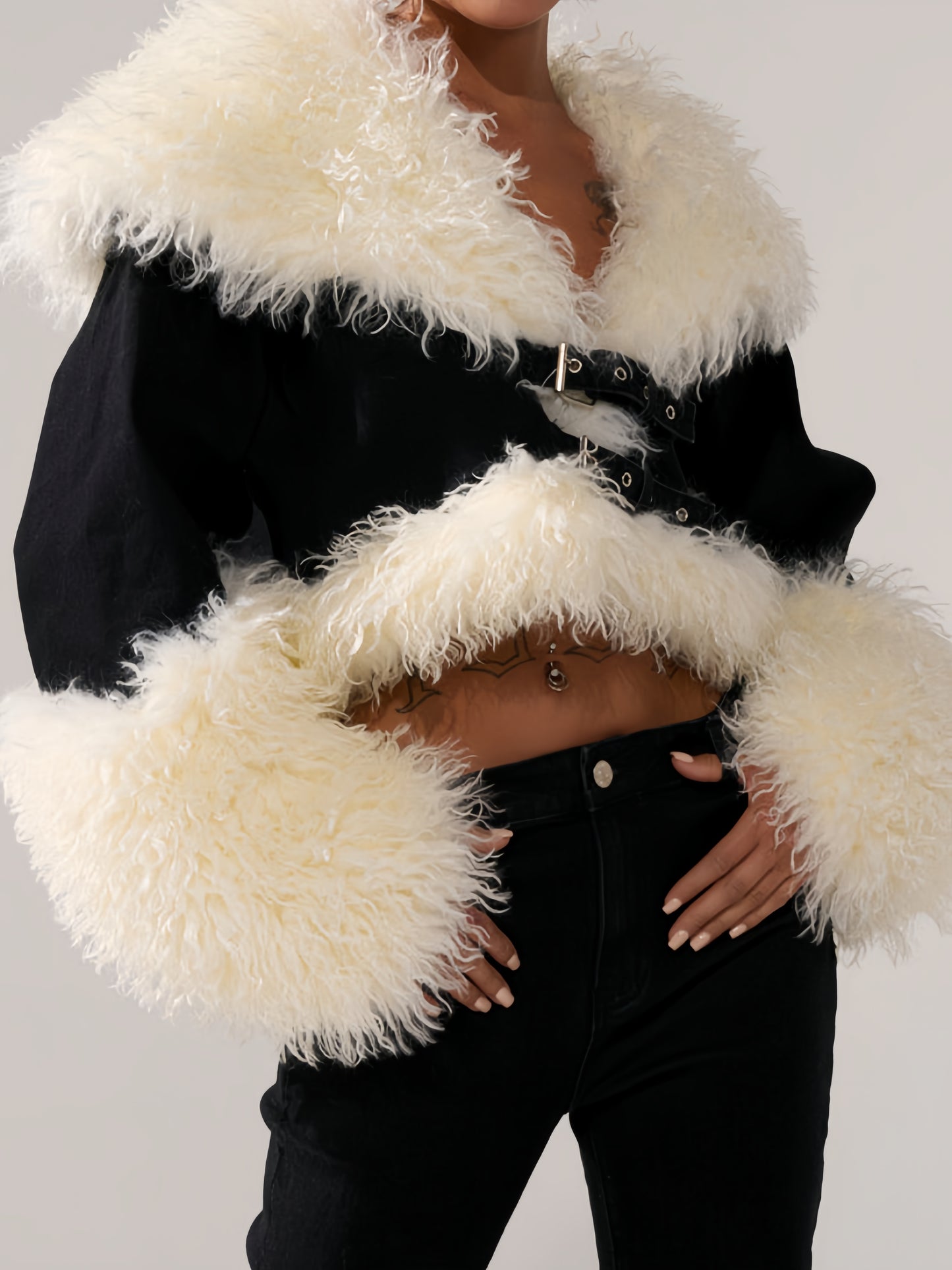 FUR TRIM DENIM JACKET