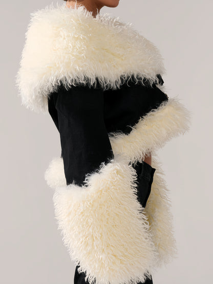 FUR TRIM DENIM JACKET