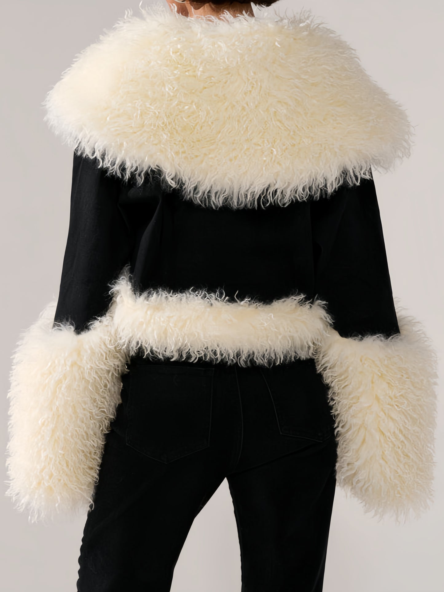 FUR TRIM DENIM JACKET