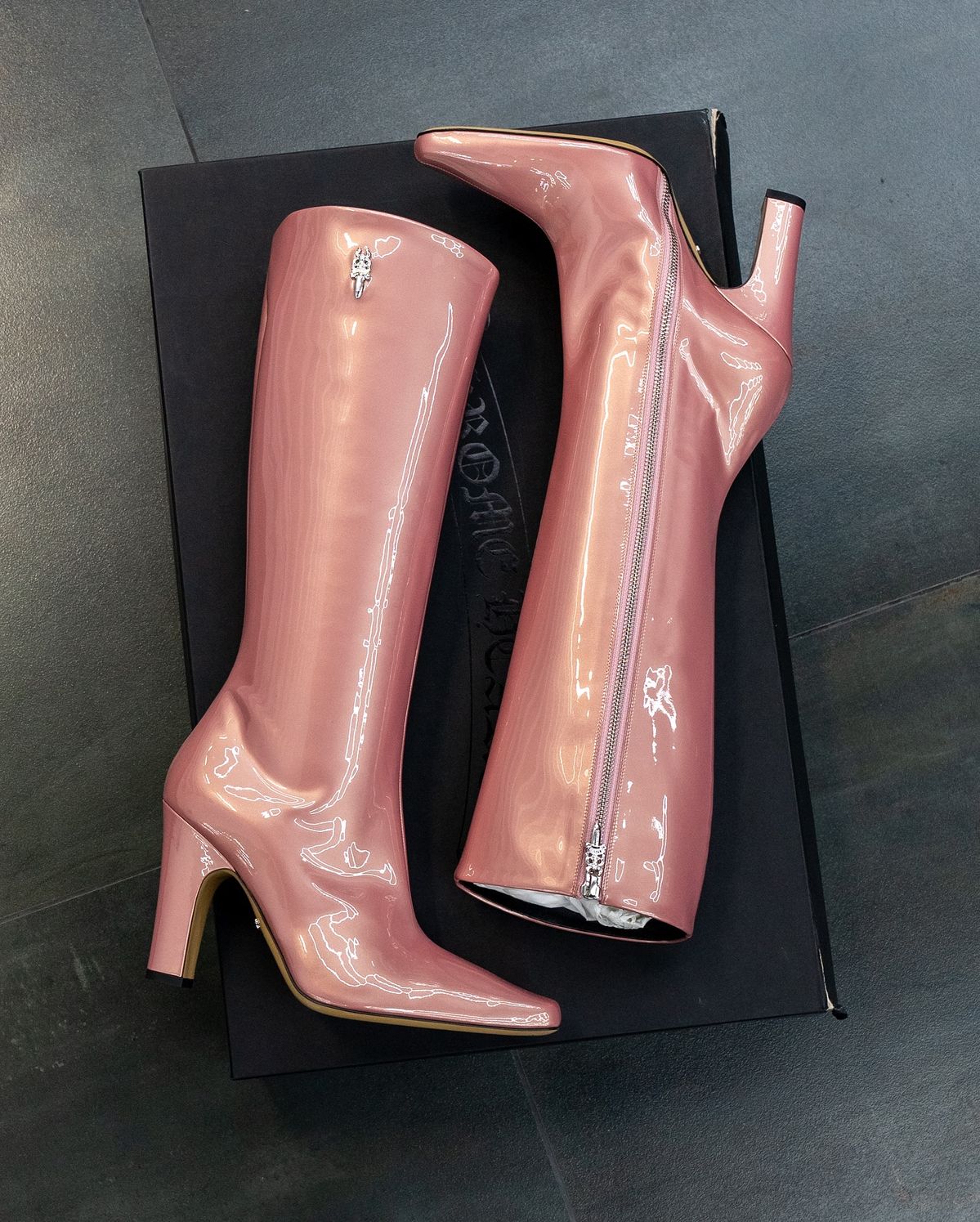 Pink Patent Leather Boots