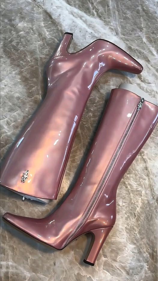 Pink Patent Leather Boots