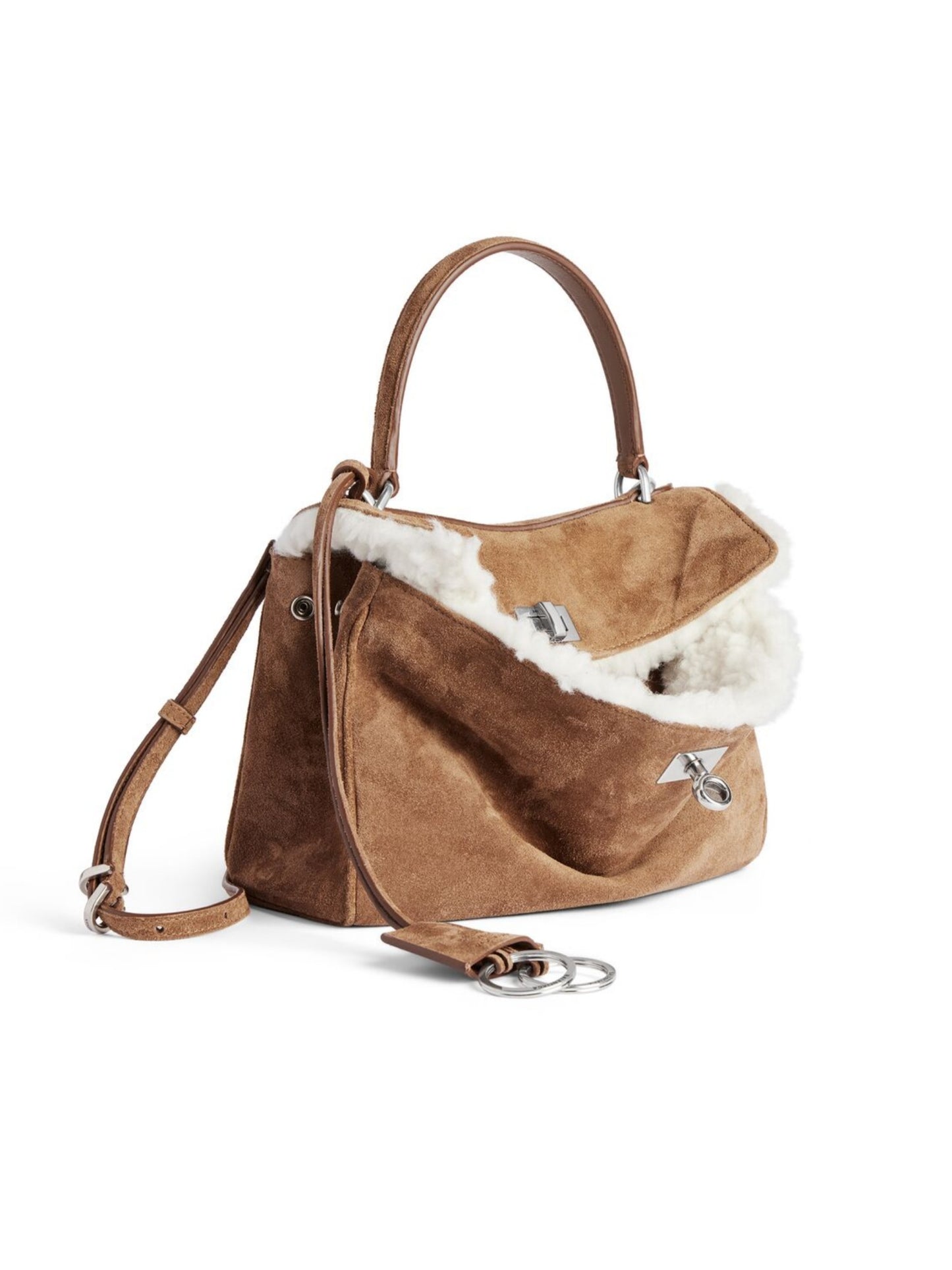 Fluffy Shearling Crossbody Tote