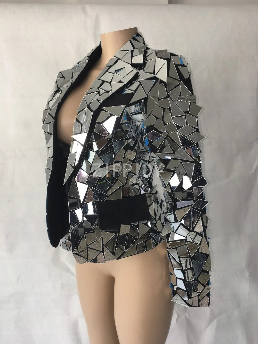 Mirror Shard Geometric Sequin Jacket